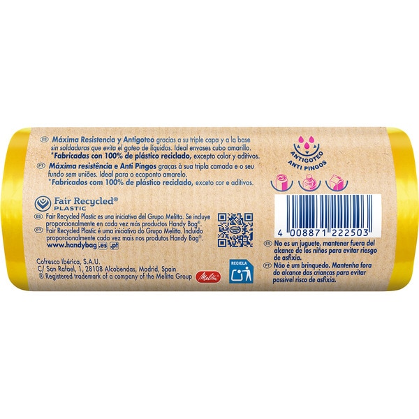 resistant recycled rubbish bags 55x63 30 litres for normal kitchen bin roll 12 units