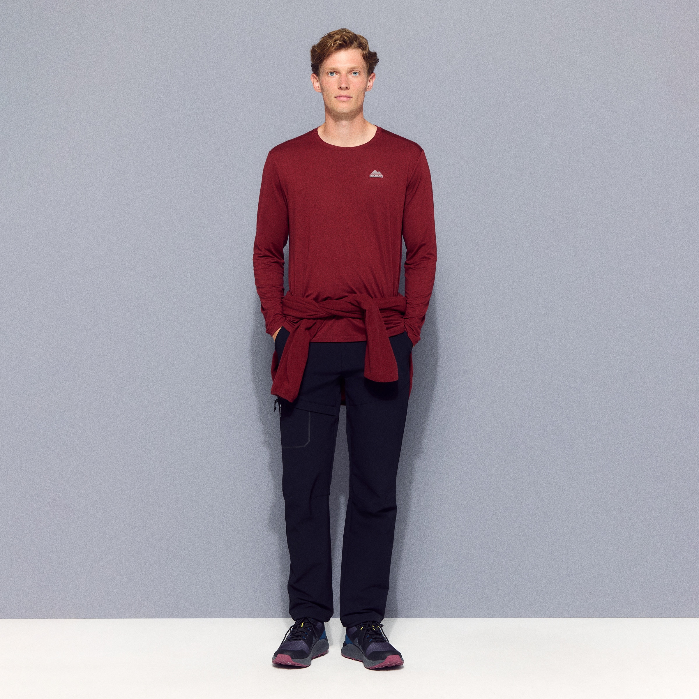 T-shirt de Montanha de Homem Vermelho-2