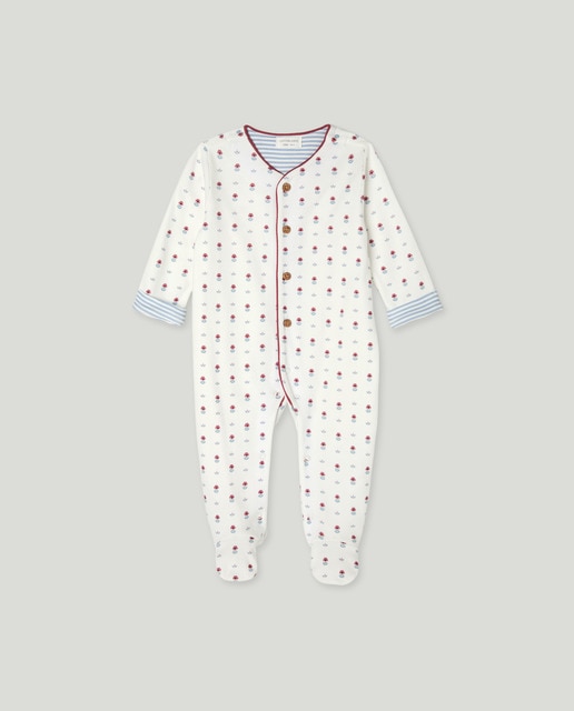 Imagem 0 de Babygrow Comprido de Malha Abotoado de Bebé com Estampado Floral