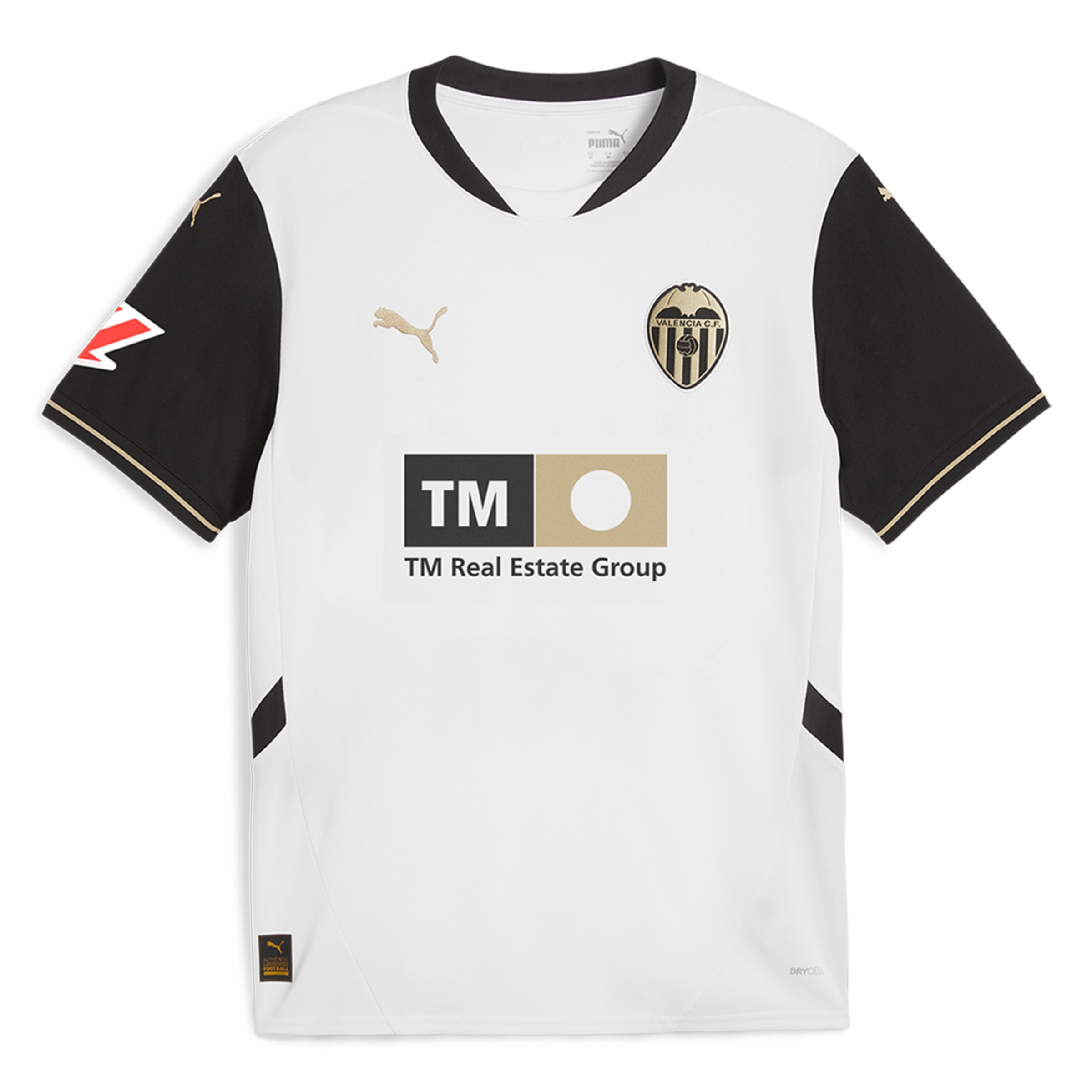 T-shirt de Homem 1.º Equipamento Valencia CF Home Jersey Réplica 2024-2025 Branco-1