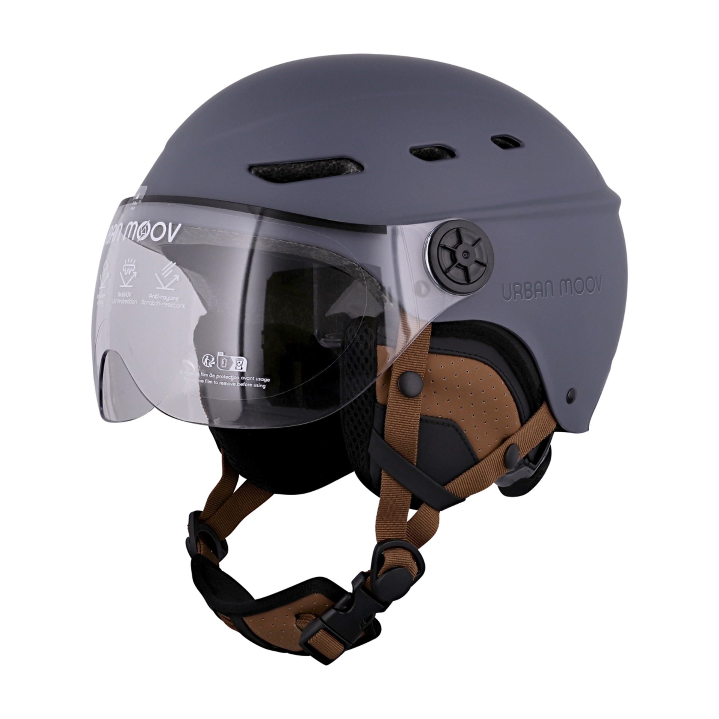 Casco protector T'nB Urban Moov con visera y orejeras desmontables Talla M-L-XL Azul marino-1