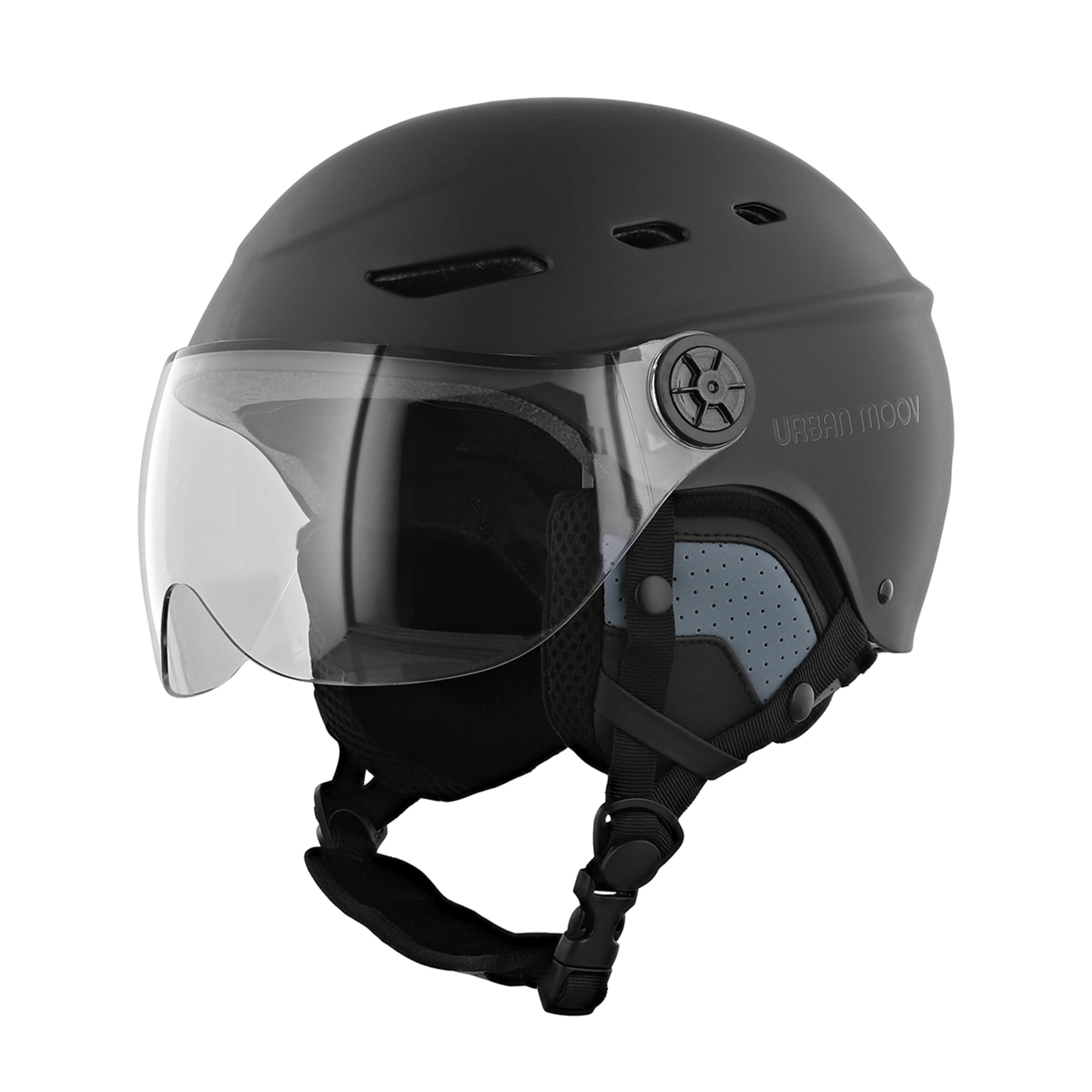 Casco protector T'nB Urban Moov con visera y orejeras desmontables Talla M-L-XL Negro-1