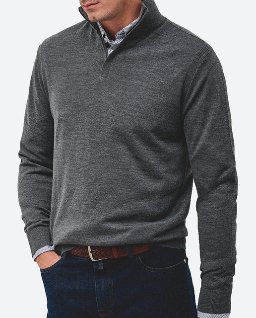 Imagen 0 de Jersey de hombre de lana cuello alto con cremallera