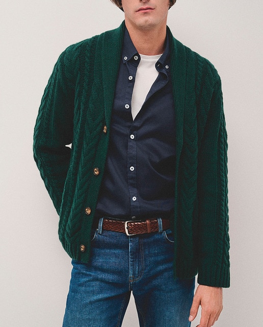 Imagen 0 de Chaqueta de punto de hombre de lana y cashmere cierre cremallera ochos