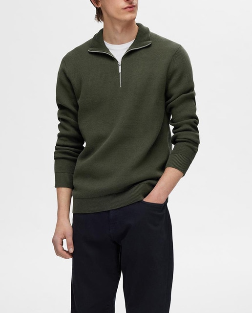 Imagen 0 de Jersey de hombre con cremallera en el cuello 100% algodón orgánico