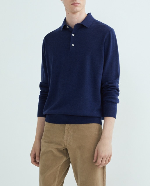 Imagen 0 de Polo de hombre de lana de  manga larga