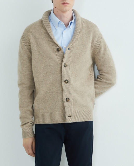 Imagen 0 de Cárdigan de hombre beige de lana y cashmere