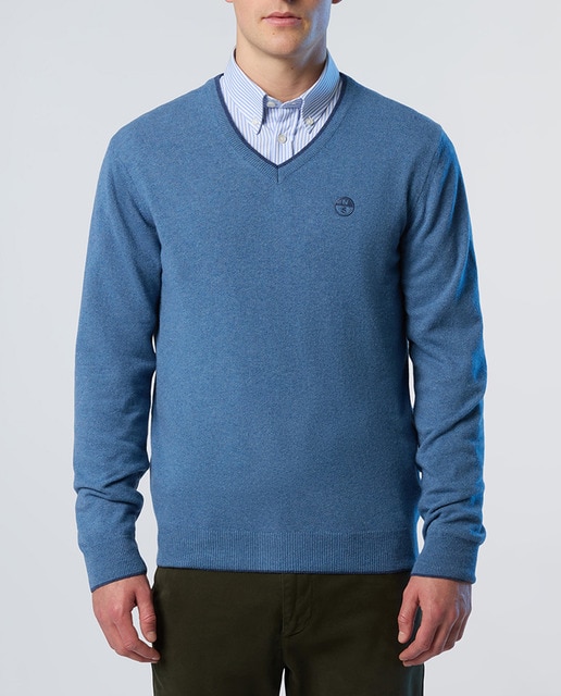 Imagen 0 de Jersey cuello pico en mezcla de cashmere de hombre
