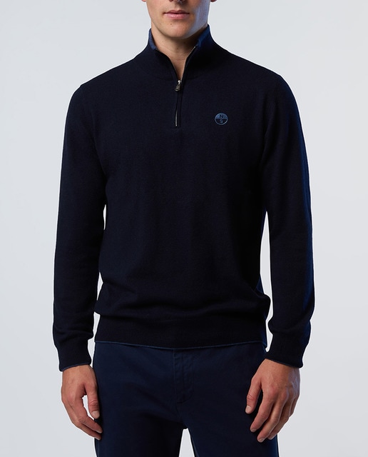 Imagen 0 de Jersey cuello media cremallera en mezcla de cashmere de hombre