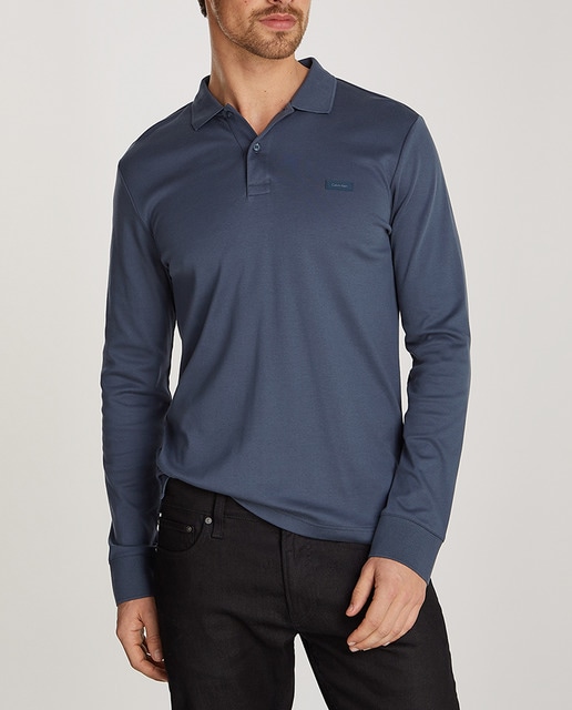 Imagen 0 de Polo slim de manga larga de hombre