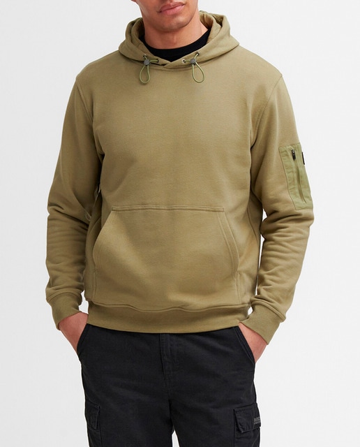 Imagen 0 de Sudadera con capucha de hombre con bolsillo de canguro y parche decorativo