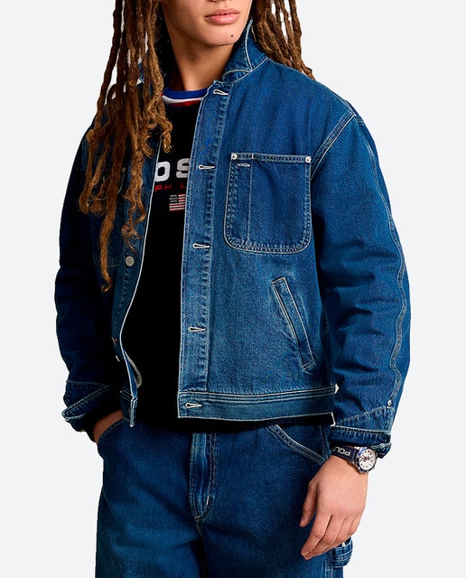 Imagen 0 de Cazadora de hombre vaquera con Polo Sport en la parte trasera