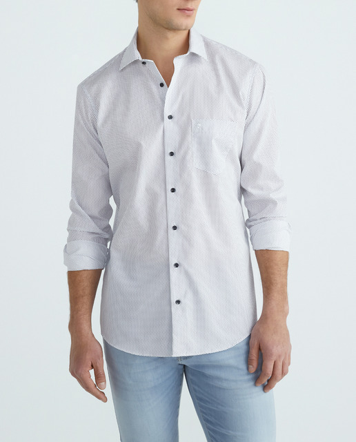 Imagen 0 de Camisa city de hombre manga larga popelin microfantasia topos