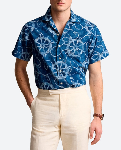 Imagen 0 de Camisa manga corta de hombre mezcla de lino y algodón Classic fit