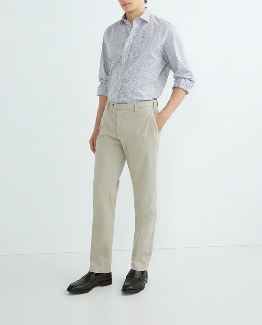 Imagen 0 de Pantalón chino de hombre con micorestructura slim fit