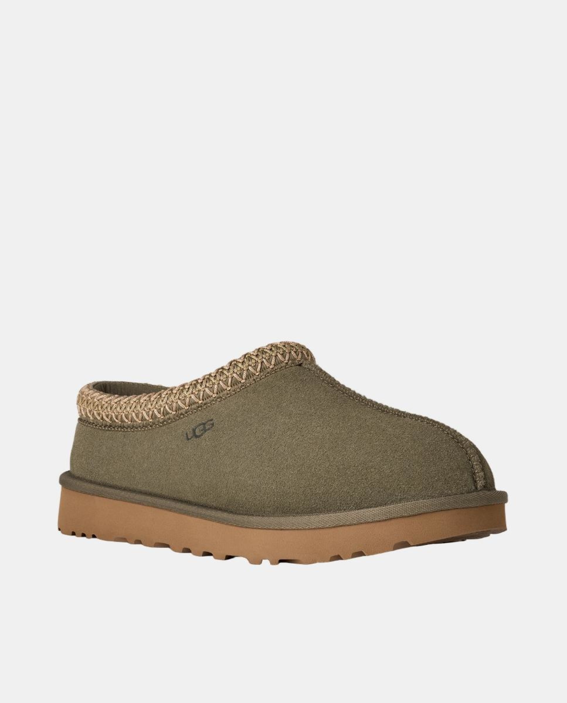 Mules Tasman II em Pele e Forrados com Pelo Verde Musgo-2