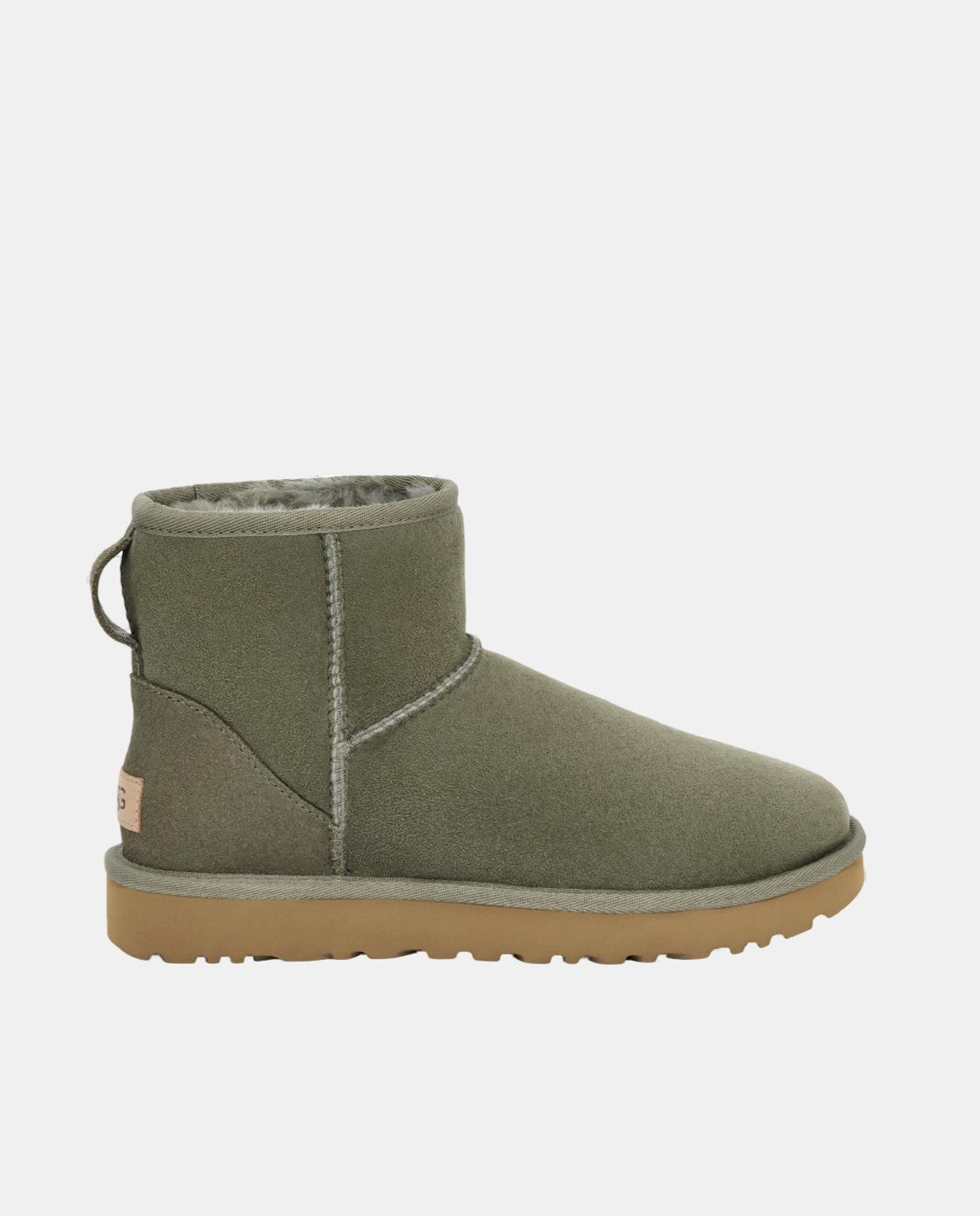 Botins Rasos Mini II em Pele Twinface de Ovelha e Sola EVA Verde Musgo-1