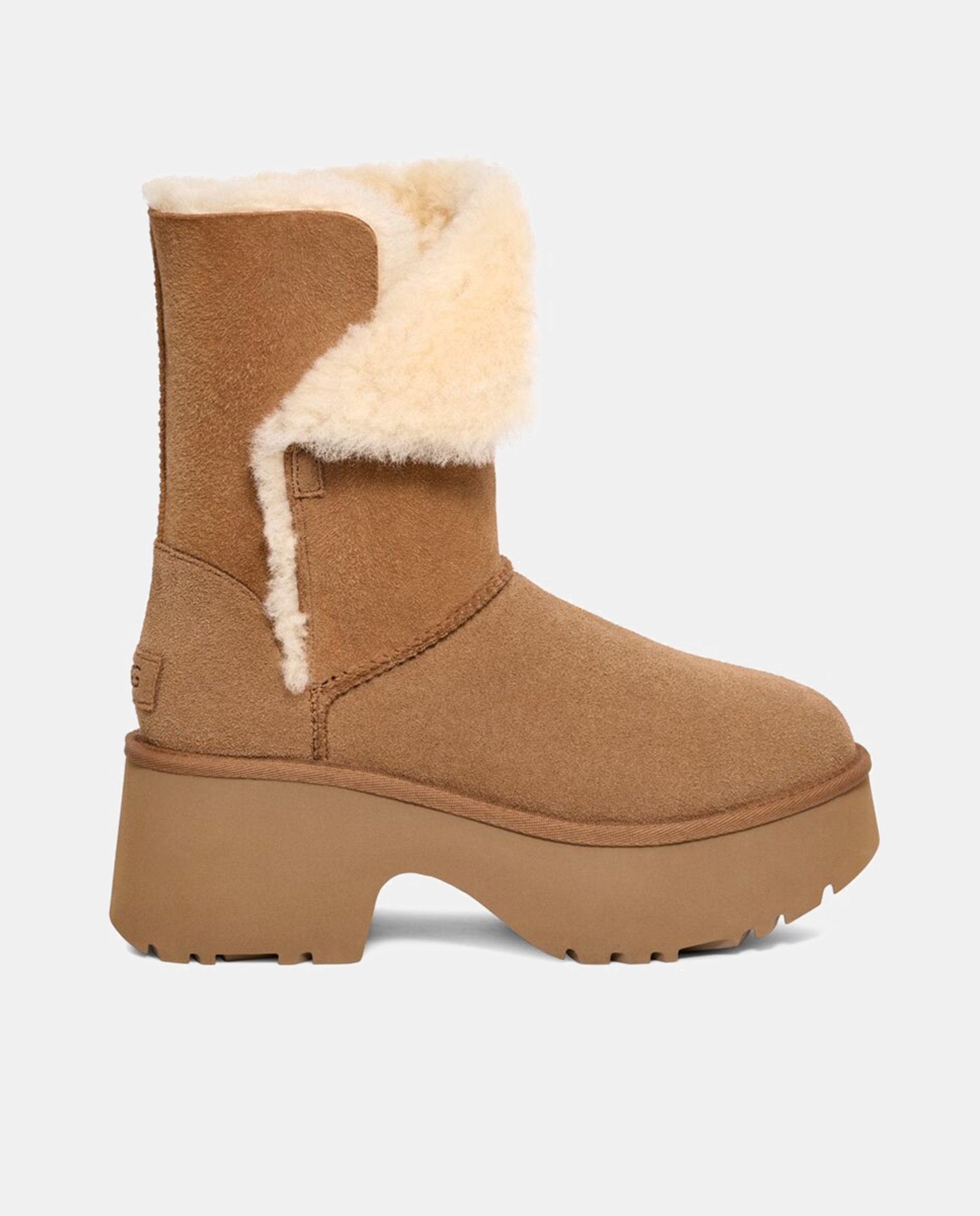 Botins de Salto Esmee em Pele e Forrados com Pelo Couro-2