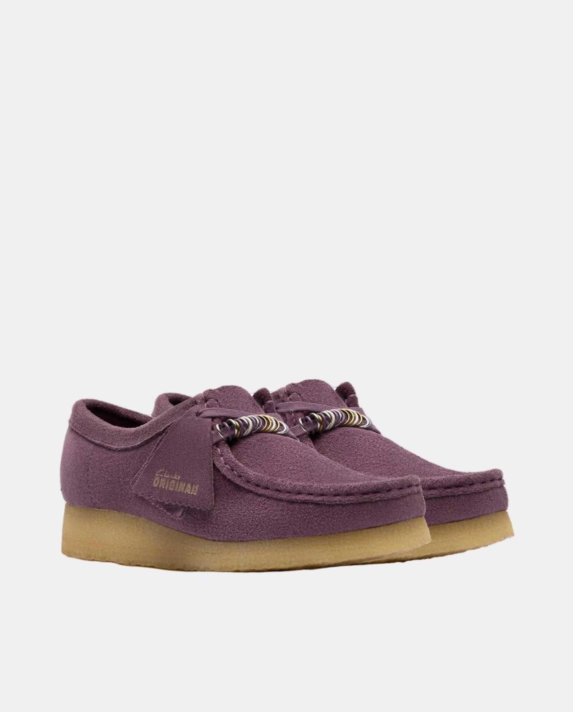 Sapatos Wallabee em Camurça com Sola de Borracha Roxo-2