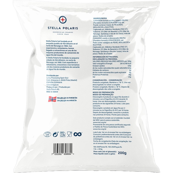 gekochte und geschälte Garnelen aus dem Norden 100-200 Stück Tasche 200 g