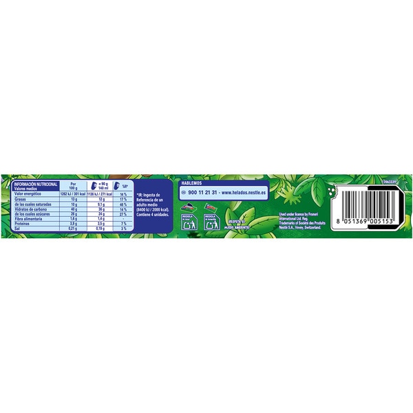 Jungly Eis Schokoladensandwich mit Kakaokeksen 4 Stück Karton 560 ml