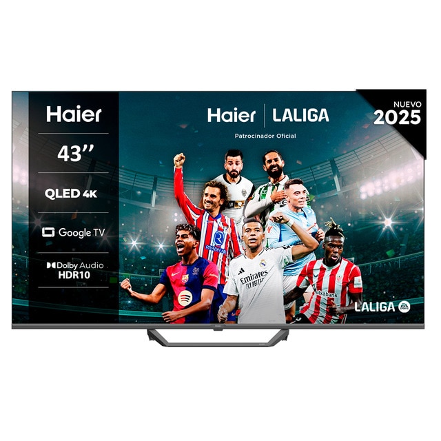 Imagen 0 de TV QLED 108 cm (43") Haier H43S80FUX UHD 4K, Peana central, Smart Google TV, HDR10, Gaming 120Hz, Dolby Audio