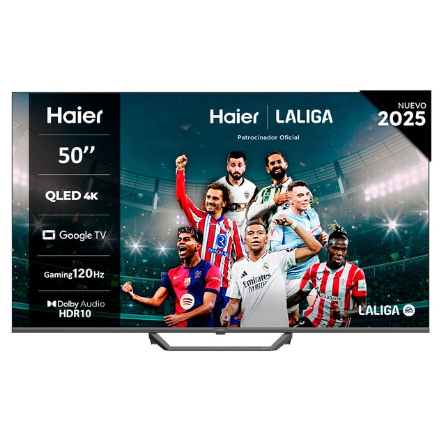 Imagen 0 de TV QLED 126 cm (50") Haier H50S80FUX UHD 4K, Peana central, Smart Google TV, HDR10, Gaming 120Hz, Dolby Audio