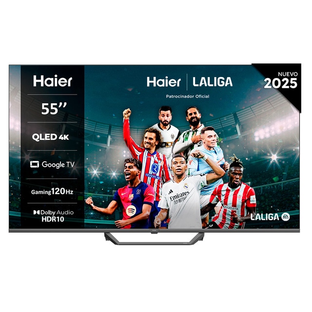 Imagen 0 de TV QLED 139 cm (55") Haier H55S80FUX UHD 4K, Peana central, Smart Google TV, HDR10, Gaming 120Hz, Dolby Audio