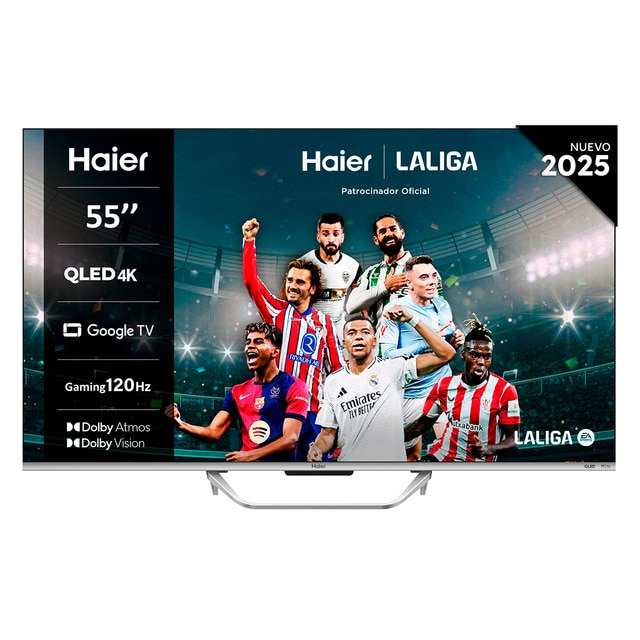 Imagen 0 de TV QLED 139 cm (55") Haier H55Q80FUX UHD 4K, Peana central, Smart Google TV, HDR10+, Dolby Atmos & Vision, Gaming 120Hz
