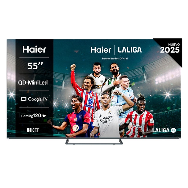 Imagen 0 de TV QD-MiniLED 139 cm (55") Haier H55M80FUX UHD 4K, Peana Cental, Smart Google TV, HDR10, Sonido KEF 2.1