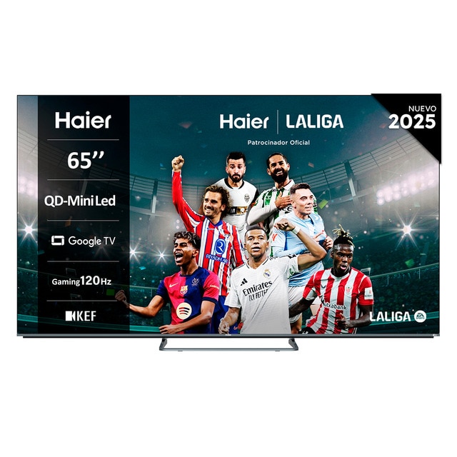Imagen 0 de TV QD-MiniLED 165 cm (65") Haier H65M80FUX UHD 4K, Peana Cental, Smart Google TV, HDR10, Sonido KEF 2.1