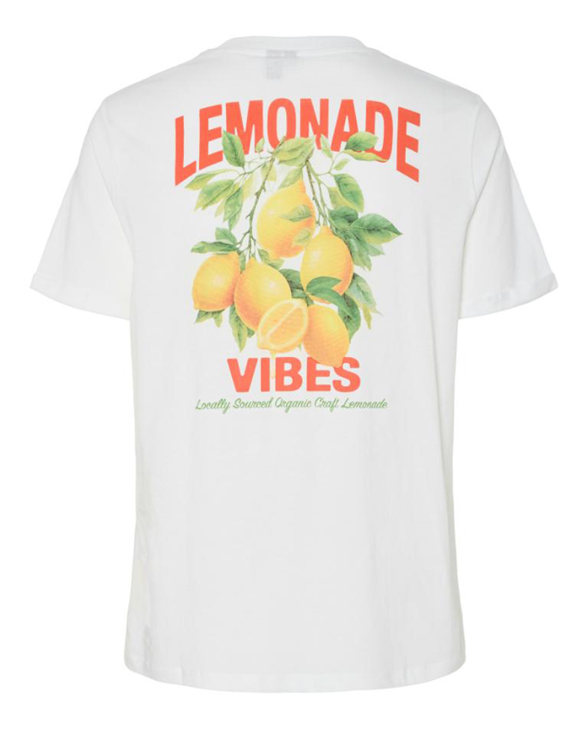 T-shirt de Manga Curta com Estampado de Limões Branco-6