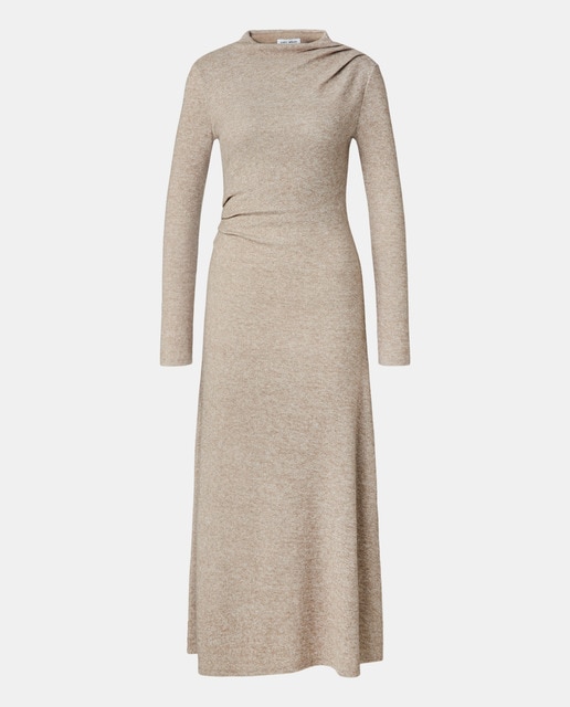 Imagem 0 de Vestido Midi de Manga Comprida com Franzido Recortado
