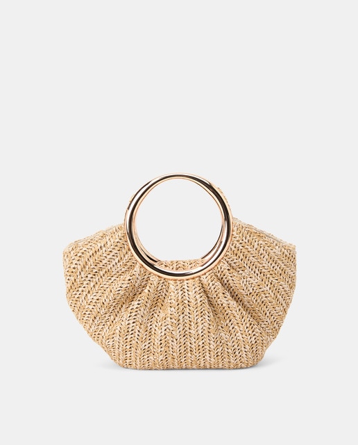 Imagem 0 de Mala Clutch com Brilho e Fecho de Bambu