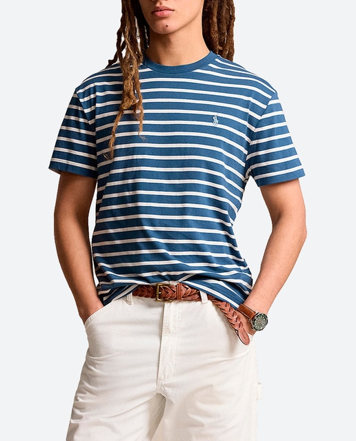 Imagen 0 de Camiseta de hombre de algodón con rayas