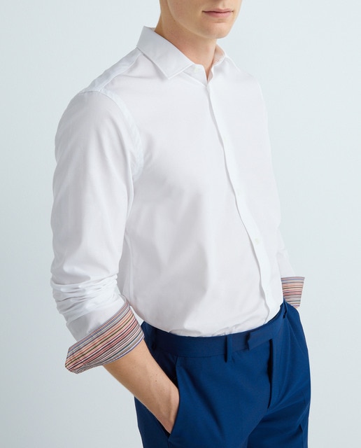 Imagen 0 de Camisa de hombre manga larga con interior puño rayas multicolor