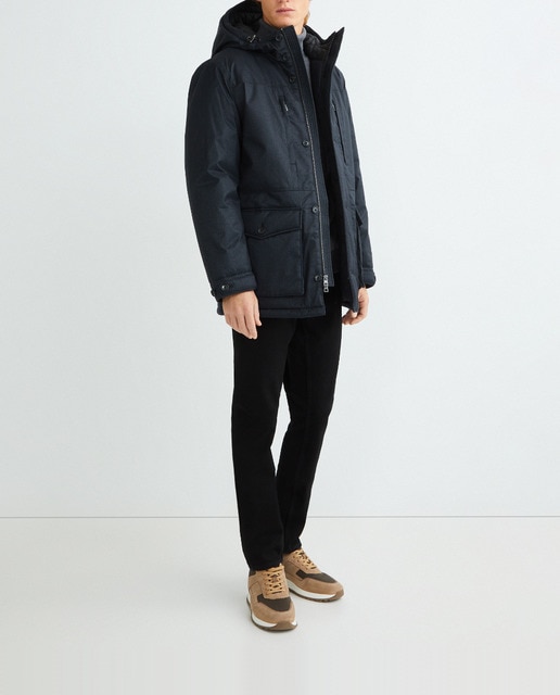 Imagen 0 de Parka de hombre gris marengo de espiga con capucha