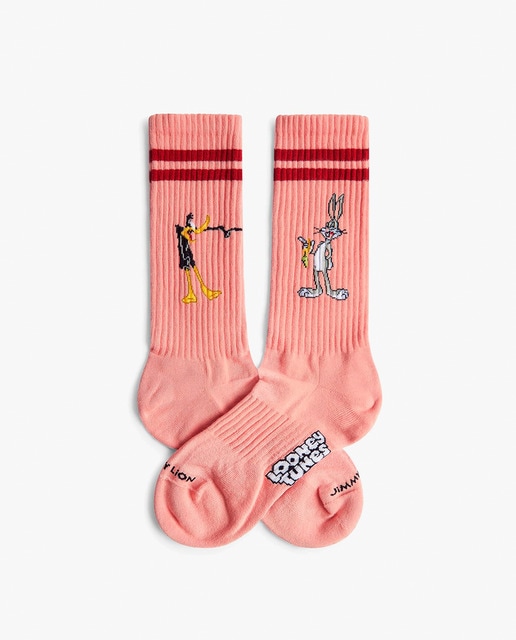 Imagem 0 de Meias Atlético Looney Tunes Daffy e Bugs - Rosa