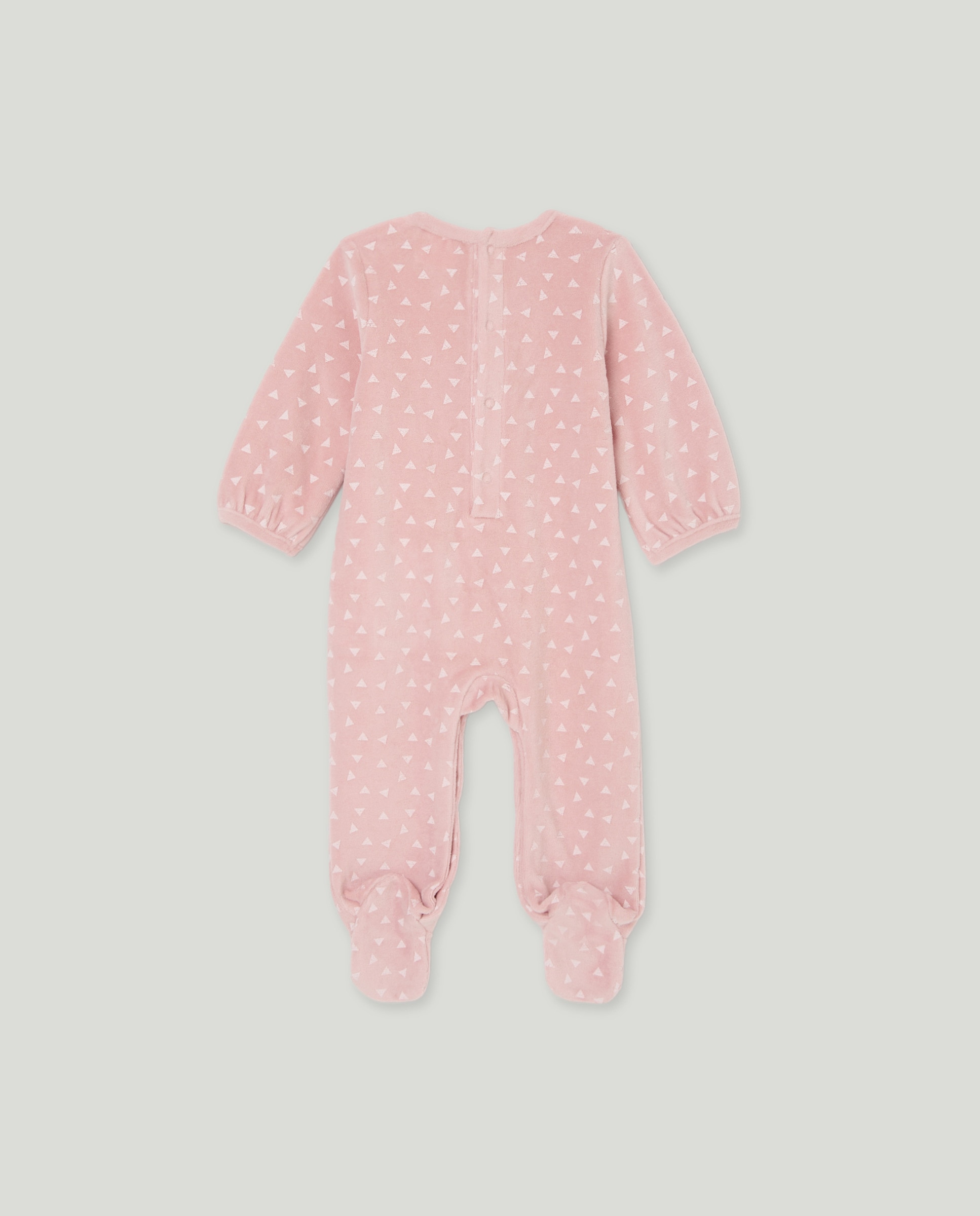 Babygrow Comprido de Bebé com Velcro e Cara da Minnie Rosa-2