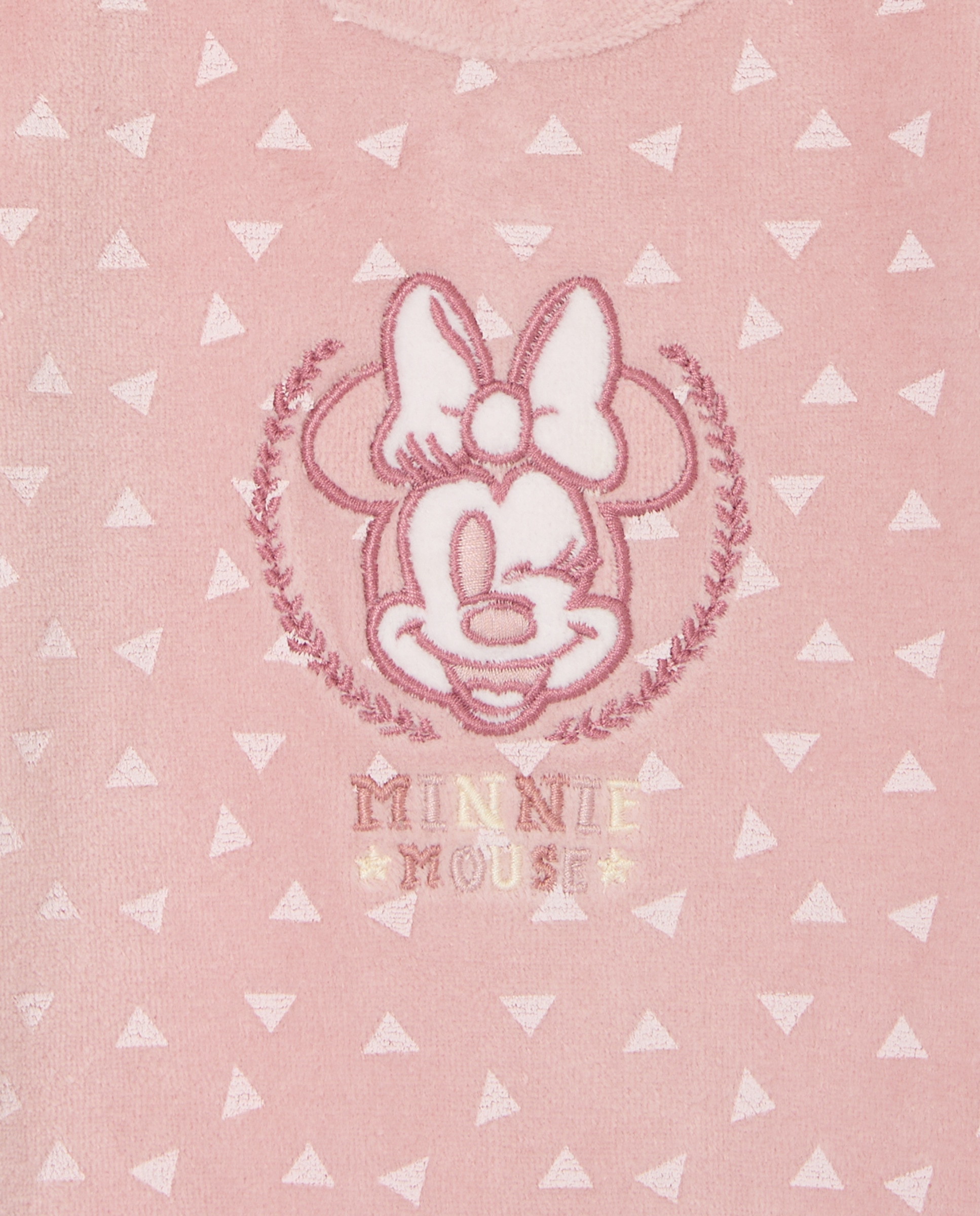 Babygrow Comprido de Bebé com Velcro e Cara da Minnie Rosa-3