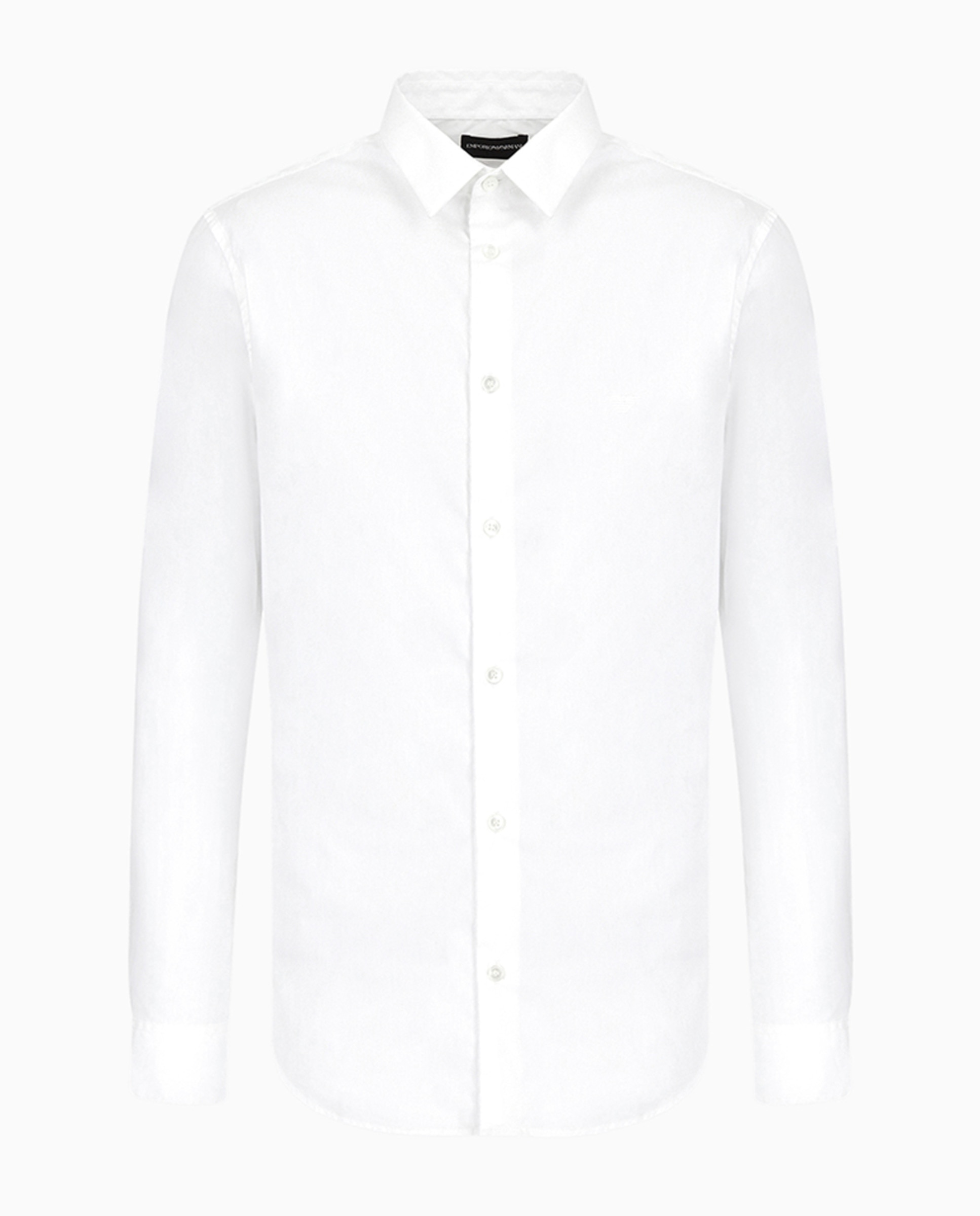 Camisa Regular Fit de Popelina Elástica Branco-2