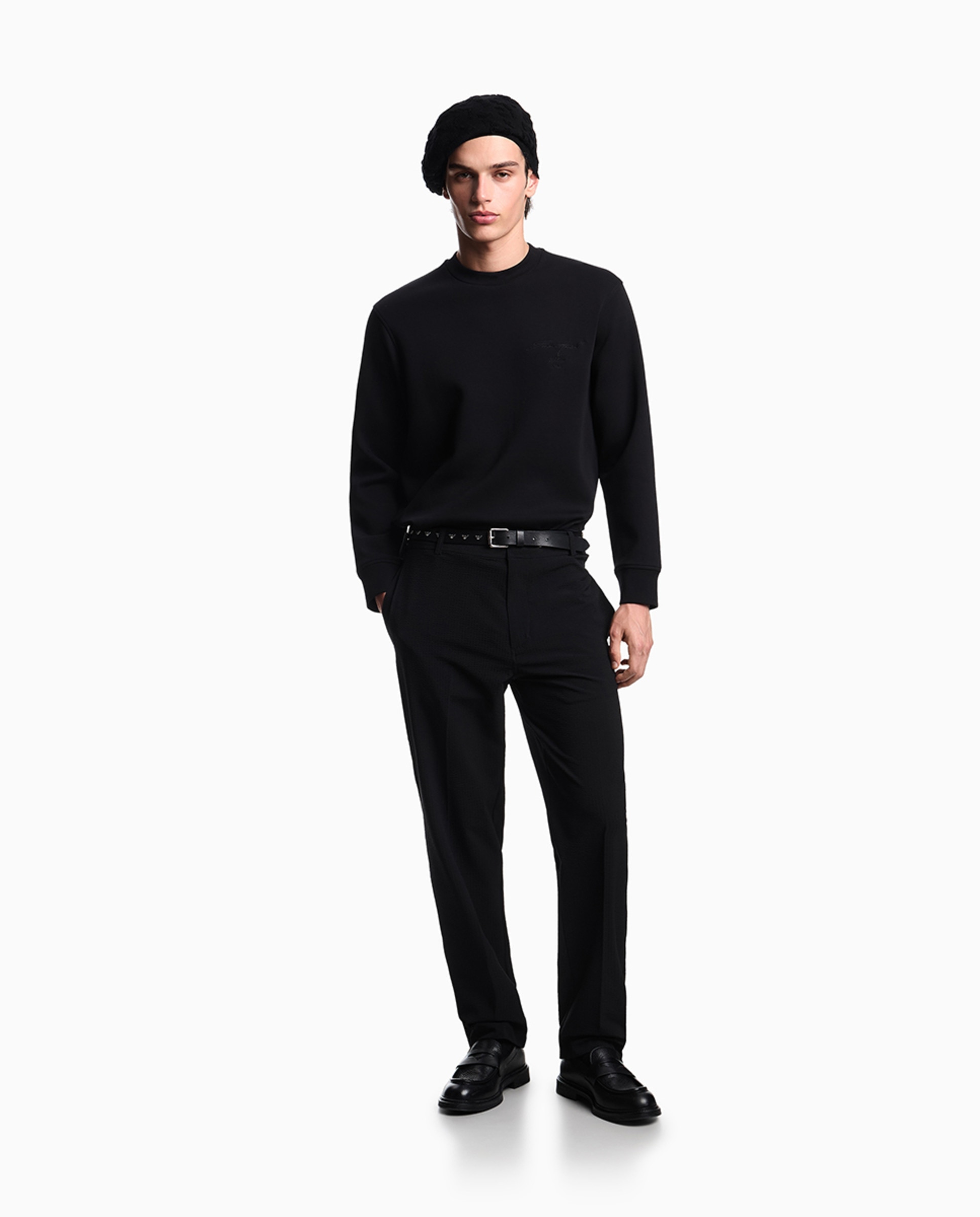 Sweatshirt de Gola Redonda com Logótipo Signature Preto-5