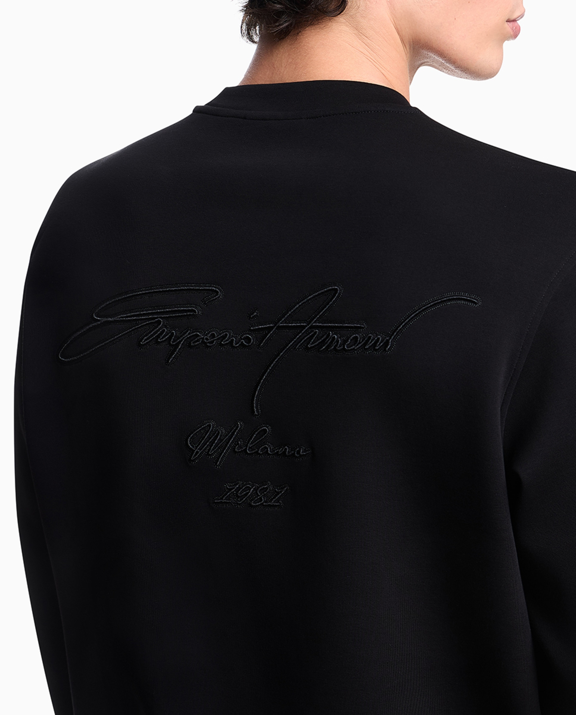 Sweatshirt de Gola Redonda com Logótipo Signature Preto-3