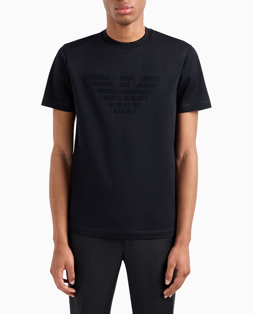 Imagen 0 de Camiseta de hombre manga corta con logotipo EMPORIO ARMANI a tono en el pecho