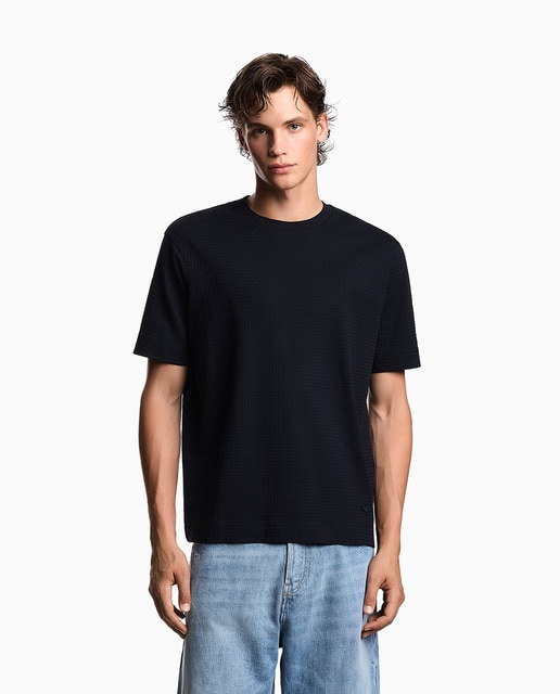 Imagem 0 de T-shirt de Malha Jacquard com Manga Curta
