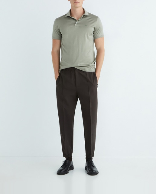 Imagen 0 de Polo de hombre básico en algodón/tencel