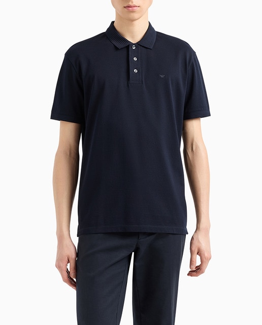 Imagen 0 de Polo de piqué mercerizado de hombre con manga corta liso