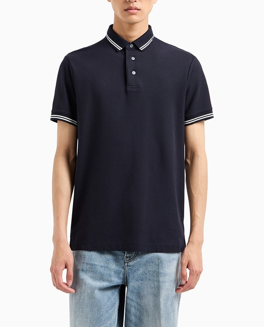 Imagen 0 de Polo de algodón de hombre con manga corta liso