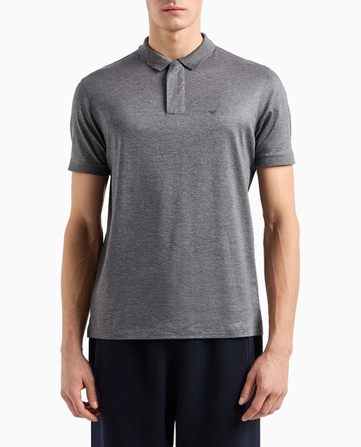 Imagen 0 de Polo de lyocell de hombre con manga corta liso, cierre con cremallera - travel essential