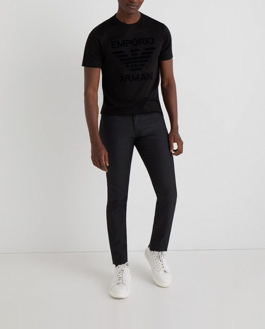 Imagen 0 de Pantalón 5 bolsillos de hombre slim micro puntos negro